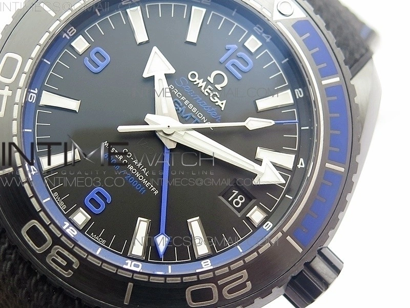 Planet Ocean 45.5mm Deep Black Real Ceramic VSF 1:1 Best Edition on Black Nylon Strap A8906 Super Clone